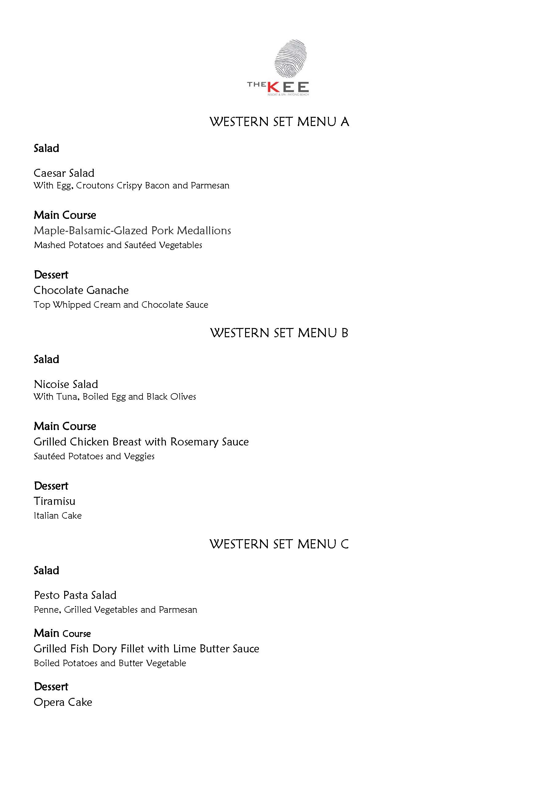 Menu Western Food List Menu Western Food List